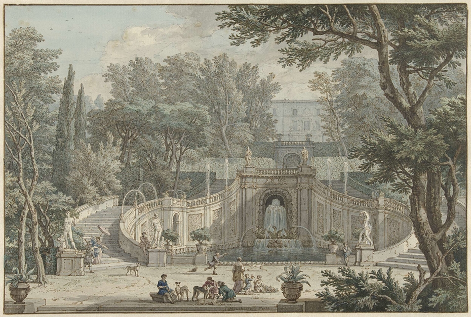 View of the Garden of Villa d’Este in Tivoli