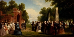 Visit of the Prince of Wales, President Buchanan, and Dignitaries to the Tomb of Washington at Mount Vernon, October 1860 by Thomas Prichard Rossiter