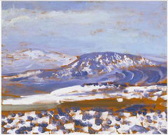 Welsh mountains in snow by Augustus John