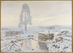 Winter landscape by Józef Rapacki