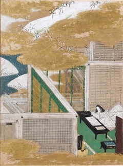 Writing Practice (Tenarai), Illustration to Chapter 53 of the Tale of Genji (Genji monogatari) by Tosa Mitsunobu