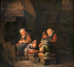 A Cottage Interior with Peasants by Cornelis Pietersz Bega