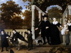 A Dutch Family Group in a Garden