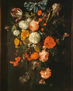 A festoon of flowers and fruit