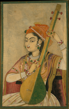A Lady Playing the Tanpura by anonymous painter