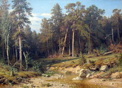 A Pine Forest. Mast-Timber forest in Viatka Province by Ivan Shishkin