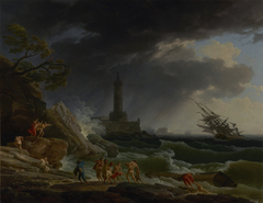 A Storm on a Mediterranean Coast by Claude-Joseph Vernet