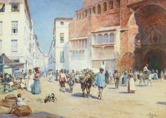 A Sunlit Street in Spain by Charles Nathaniel Worsley