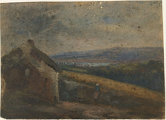 A Woman outside a Cottage by William Howis junior