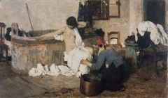 After the bath by Giacomo Favretto