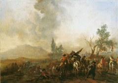 An Army on the March by Philips Wouwerman