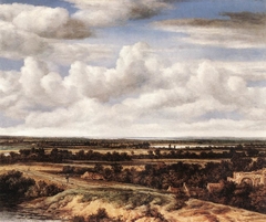 An Extensive Landscape with a Road by a Ruin by Philip de Koninck