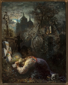 At the grave of an insurgent by Władysław Rossowski