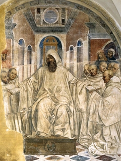 Benedict Presents the Olivetan Monks with His Rule by Il Sodoma