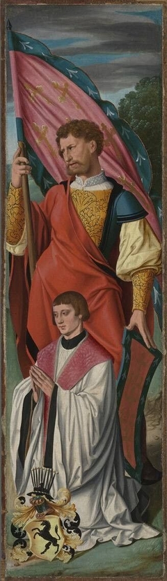 Beweinungsaltar: Ein Heiliger mit dem Stifter Bernhard (?) von Huchtenbroich by Bartholomaeus Bruyn the Elder