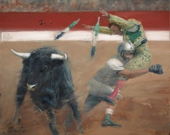 Bullfight - oil on canvas - 130x160 cm.