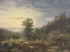 Burg Eberstein bei Baden-Baden mit Blick in die Rheinebene by Johann Friedrich Helmsdorf