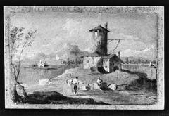 Capriccio with an Island, a Tower, and Houses by Anonymous