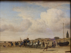 Carriage on the Beach at Scheveningen by Adriaen van de Velde
