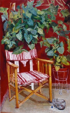 chair with plant
