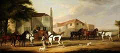 Changing Horses, the Exeter to London Mail; Sir Henry Paton Bt leading the Horse by William Henry Davis