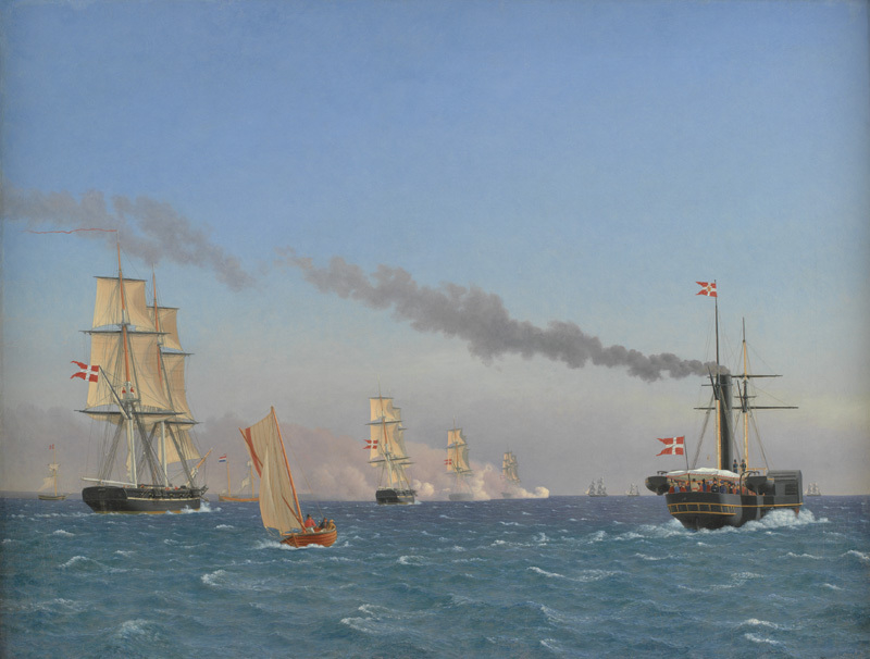 Christian VIII Aboard his Steamship "Ægir" Watching the Manoeuvres of a Squadron near Copenhagen