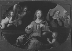 Christus als Knabe mit Maria und Joseph by Francesco Albani