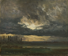 Cloud Study over the Elbe with Poplars by Johan Christian Dahl