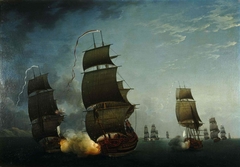 Combat de la Junon et la Gentille contre l'Ardent, 17 août 1779 by Auguste-Louis de Rossel de Cercy