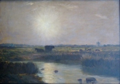 Cows in the estuary by Émile-René Ménard