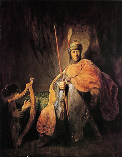 David playing the harp before Saul by Rembrandt