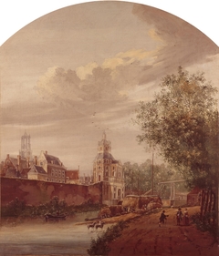 De Wittenvrouwenpoort te Utrecht (schoorsteenstuk) by Pieter Jan van Liender