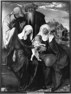 Die Heilige Familie by Meister des Ansbacher Kelterbildes