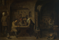 Drinkende mannen in een herberg by David Teniers d J - Kopie