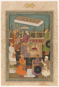 Emperor Awrangzib Receives Prince Mu'azzam (CBL In 34.7) by Bhavanidas