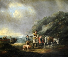 Fisherfolk on the Seashore by Anonymous