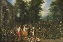 Flora im Blumengarten (und Werkstatt) und Hendrik van Bal by Jan Brueghel the Elder