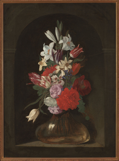 Flowers in a vase by Anonymous