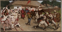 Folk scene – king among peasants by Włodzimierz Tetmajer