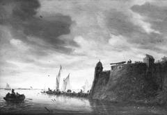 Fortification on a River by Salomon van Ruysdael