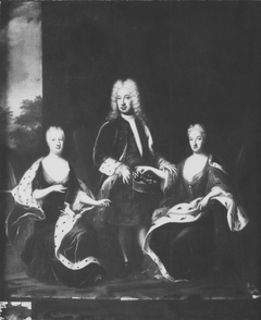 Fredrik I, 1676-1751, kung av Sverige, Ulrika Eleonora d.y., 1688-1741, Sofia Charlotta Karolina, 1678-1749 by David Kock