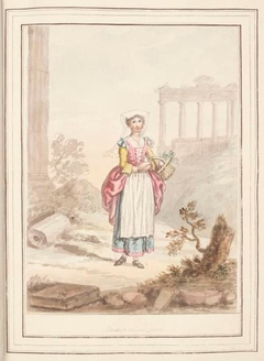 Freschetana Girl, leaf from 'A Collection of Dresses by David Allan Mostly from Nature' - David Allan - ABDAG007557.41