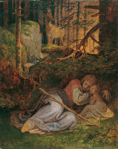Genovevas Rast im Walde by Joseph von Führich