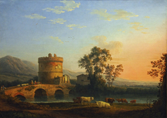 Grabmal der Plautier und Ponte Lucano by Jacob Philipp Hackert