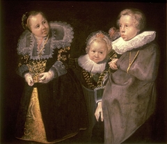 Group Portrait of Three Children by Anonymous