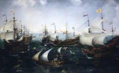 Heemskerk’s Defeat of the Spaniards at Gibraltar, 25 April 1607 by Cornelis Claesz van Wieringen