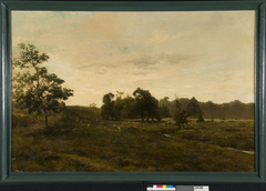 Heidelandschap met een herder en zijn kudde by Willem Johannes Oppenoorth