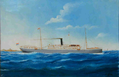 Het passagiersschip ss. Sindoro van de Rotterdamsche Lloyd by Édouard Adam