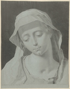 Hoofd van een gesluierde vrouw by Cornelis van Noorde
