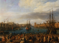Intérieur du port de Marseille by Claude-Joseph Vernet